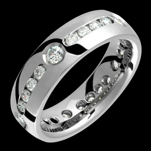 Men's 2Ct Lab Created Diamond  Wedding Engagement Ring 14k White Gold Plated