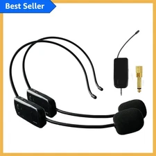 Lightweight Dual Wireless Microphone System - 2.4G for Tours, Teaching & Fitness