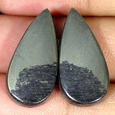 34,00 Ct Natürlicher Apache Gold Paar Birnen Cabochon Lose Edelstein 12x24x4 mm