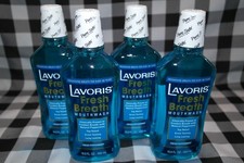 Lavoris Fresh Breath Mouthwash Fresh Peppermint  4-pack 16.9 FL OZ - Sealed