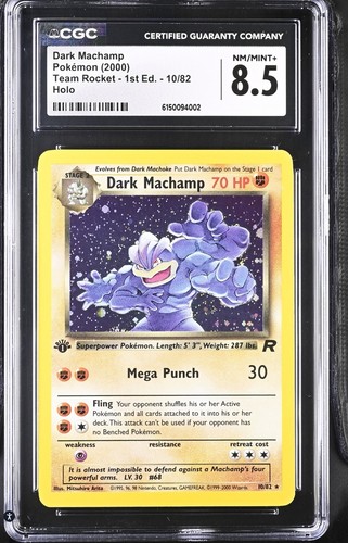 Dark Machamp (1st Edition) graded CGC 8.5 for sale on eBay
