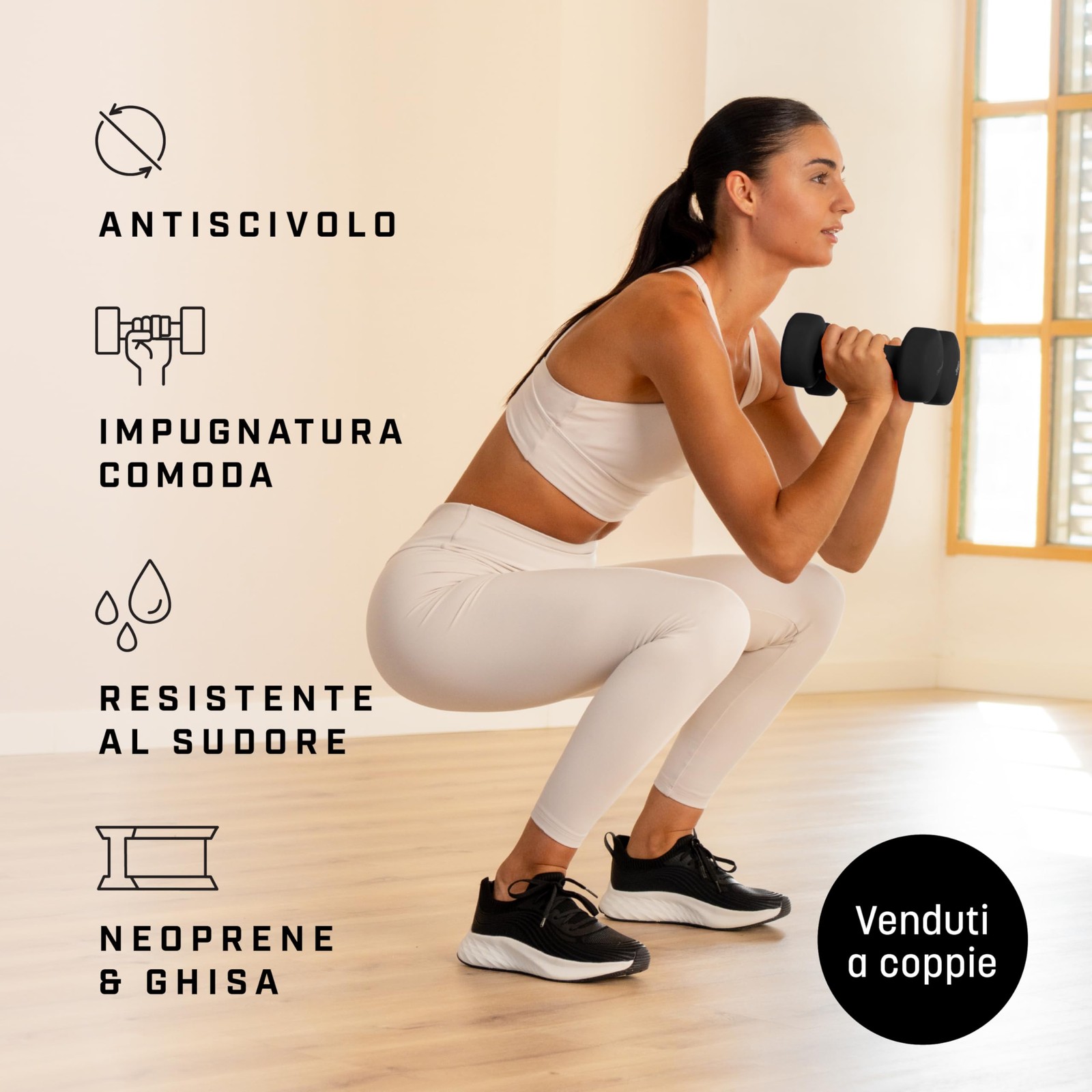 KG PHYSIO Pesi Palestra Kit di 2 Manubri Palestra con Rivestimento in Neoprene foto 2