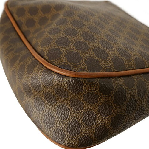 Celine Crossbody Shoulder Bag Macadam PVC Coated Canvas Leather Brown Magnetic - 第 19/21 張圖片