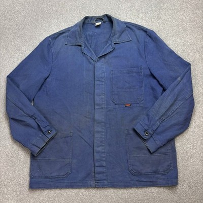 Französische Jacke Erwachsene Large Blau VINTAGE Sanfor Utility Workwear Outd...