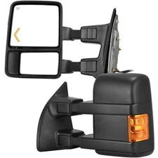 2X Tow Mirrors For Ford 2008-16 F250-F550 Super Duty Power Heated AMBER Signal