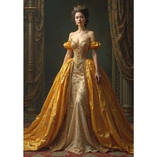 Vintage Victorian Prom Dress Champagne With Gold Off Shoulder Lace Formal Gown