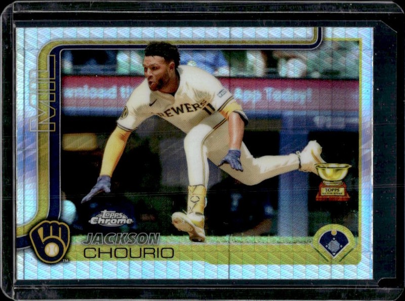 2025 Topps Chrome Jackson Chourio Prism Refractor #262 Brewers