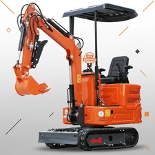 1 Ton B&S Gas Mini Excavator 13.5 HP Pilot Tracked Crawler  With Hydraulic Thumb