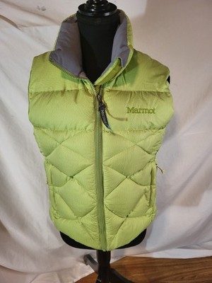 Womans Marmot Size XS Lime Green Goose Down Puffer Vest