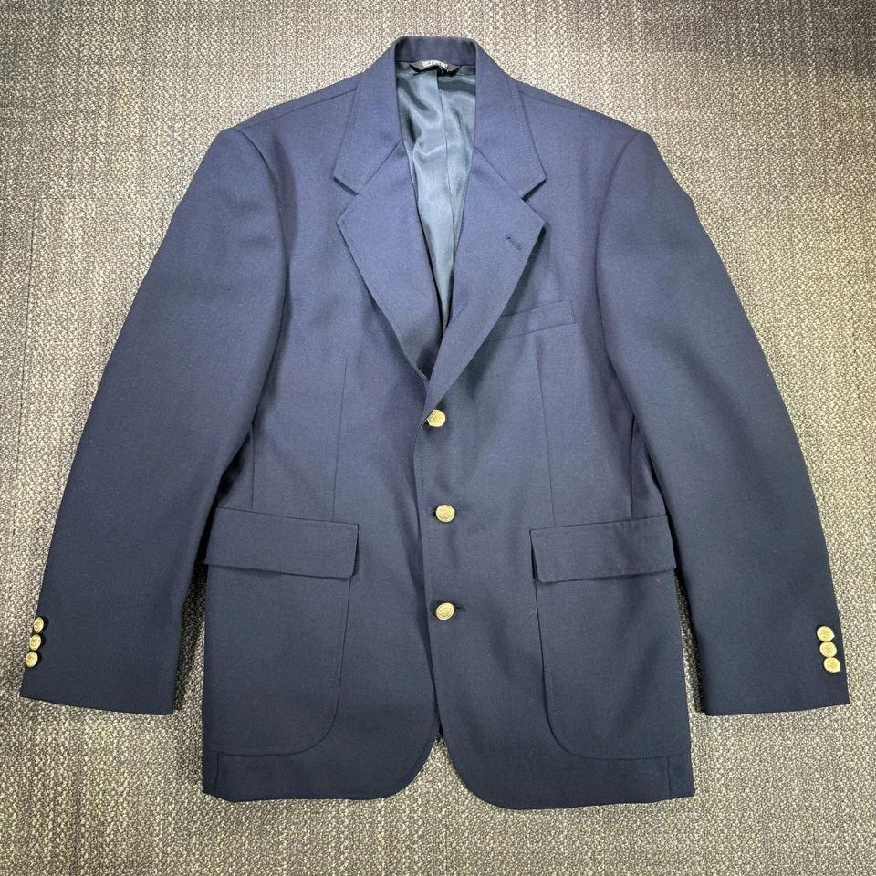 Blazer de Colección Años 90 Orvis Para Hombres 40R Azul Marino Lana 3/2 Rollo Lúpulo Viaje Botón Dorado EE. UU. Foto 2 de 4