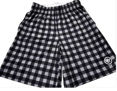 Warrior WarTech Lacrosse Training Shorts Medium Black Checkered Performance Gear