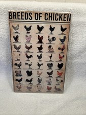 Breeds of Chickens 8x12 Metal Wall Sign Animal Poster