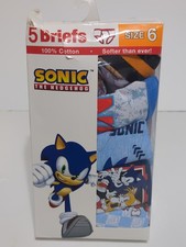 Sonic The Hedgehog 5 Pack Boys Briefs Size 6 100 Cotton Super Soft NWT
