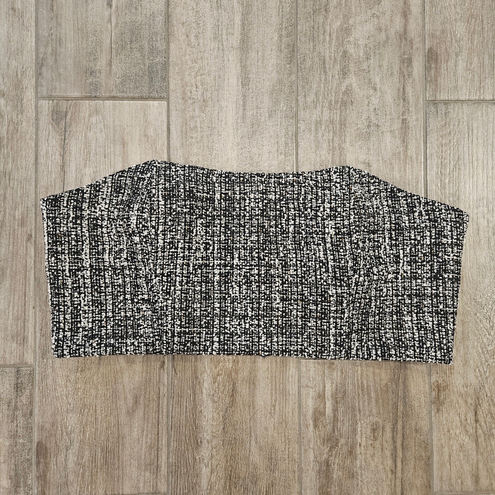En Saison Top Women Size 3X Nelly Bandeau Bustier Black Tweed Crop Mini Tube NEW