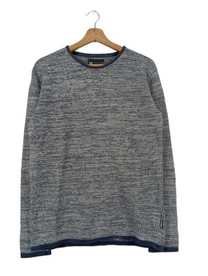 MINIMUM Häkelpullover Damen Pullover Gr. DE 38 hellgrau-weiß Casual-Look