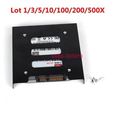 Lot 2.5" SSD HDD Hard Drive to 3.5" Steel Caddy Tray Mounting Bracket