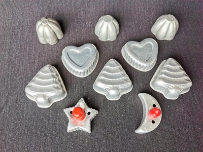 10 alte Plätzchenausstecher Aluminium Ausstechform Weihnachten