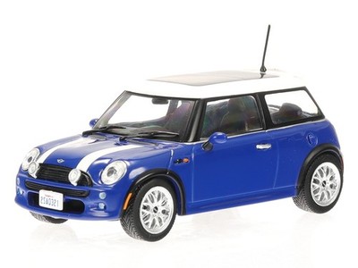 Mini Cooper S 2003 blue whitee Streifen diecast modelcar 86546 Greenlight 1:43
