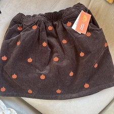 Gymboree Girls 7 Pumpkin Corduroy Skort Skirt NWT Orange Brown Fall