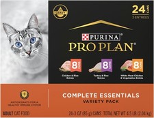 Purina Pro Plan Gravy, High Protein Wet Cat Food Variety Pack, Pack of 24 3 oz