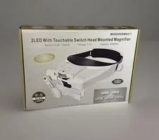 1X to 3.5XHeadband Adjustable Magnifier 2 LED Light  Hobbyist Eye Relief Comfort