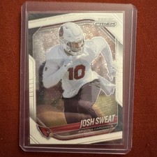 2025 Panini Prizm- Josh Sweat White Disco Prizm #4- Arizona Cardinals 