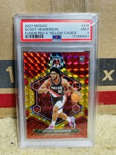 2023-24   Scoot Henderson #216 Choice Red & Yellow Fusion Mosaic Prizm /75 (RC)