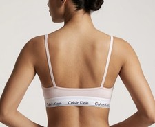 Calvin Klein Pink Solid Wireless Bralette XL Logo Band Hook  Eye Closure