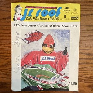 1997 New Jersey Cardinals SIGNED Baseball Score Card Program Autographed UNUSED