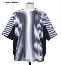 sacai Thomas Mason Cotton Poplin Nylontwill Stripe Pullover S Navy/White