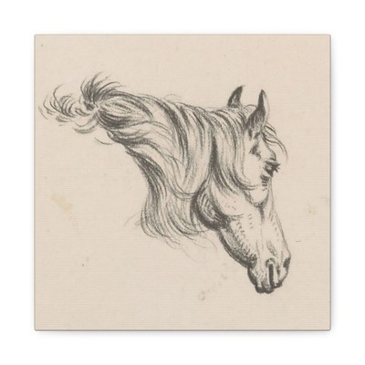 Jean Bernard - Hoofd van een paard, naar rechts - 1817 - Canvas Wall Art
