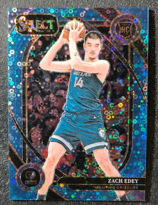Zach Edey 2024-25 Panini Select Courtside Light Blue Disco Prizm 63/99 RC #280