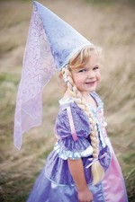 Rapunzel Hut Zopf Lila Faschingshut Kinder Karneval Accessoire