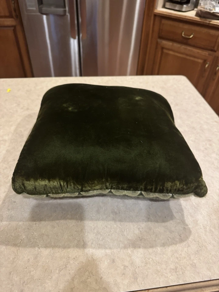 Винтажная игольчатая шевронная подушка зеленый коттедж сердечник ретро  - Изображение 3 из 3