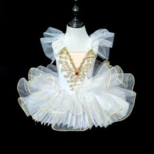 White Ballet Tutu Ballerina Party Dance Clothes Costume Leotard Ballet Dress