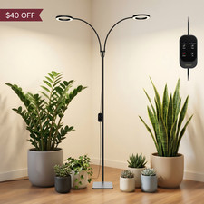 36W Full Spectrum LED Plant Light w/ Stand Timer Dimmable Grow Light for Plants