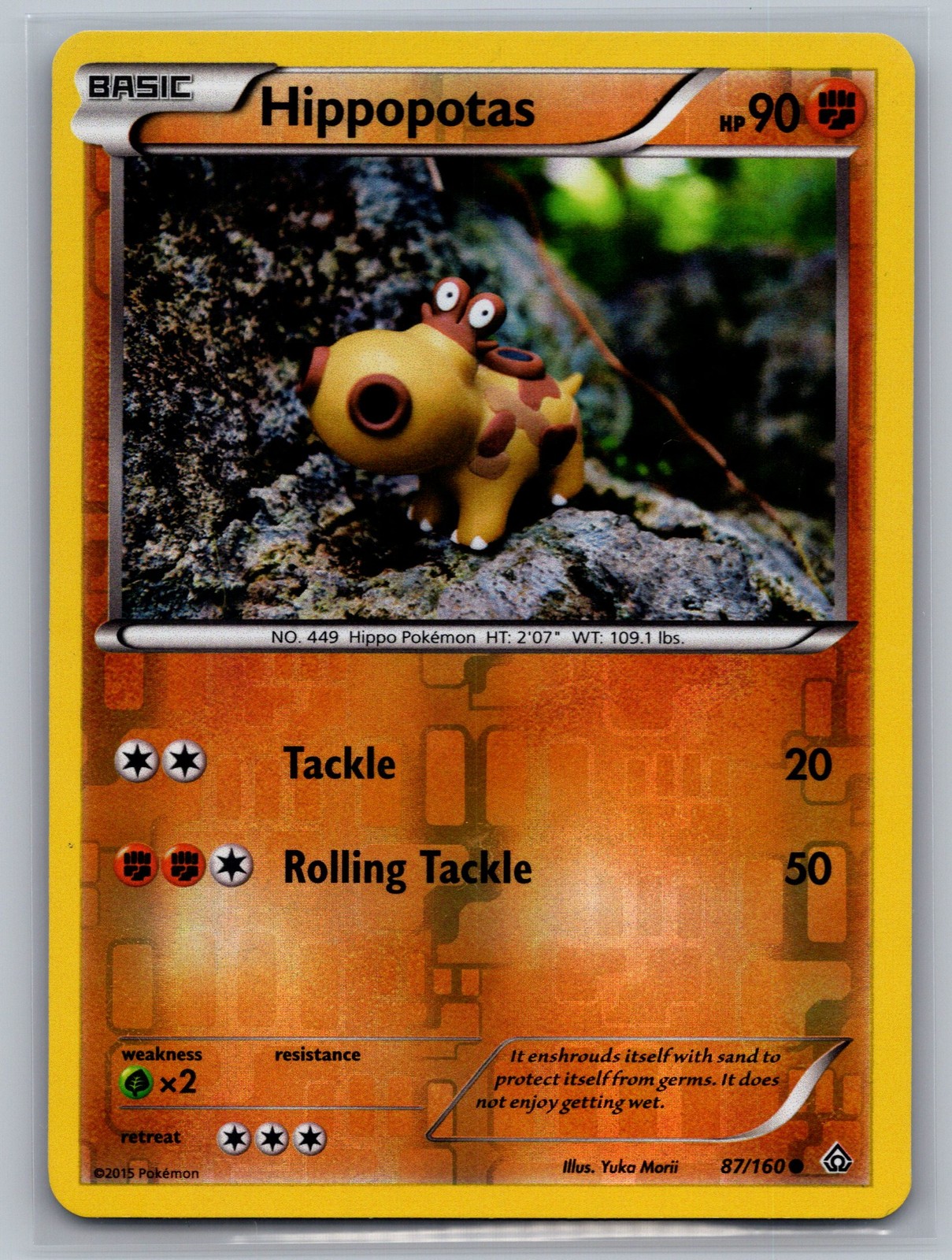 Hippopotas XY - Primal Clash #87/160 Common,Reverse Holo Pokemon Card