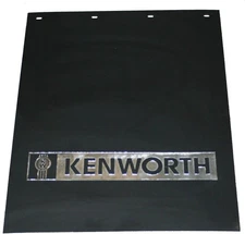 2-Mud Flaps for Kenworth 24" x 30" Black Silver Logo Rubber Rib Back