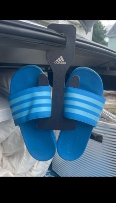 ADIDAS Adilette Comfort SLIDES Big Boys Youth 2 Blue Three Stripe Summer Sandals