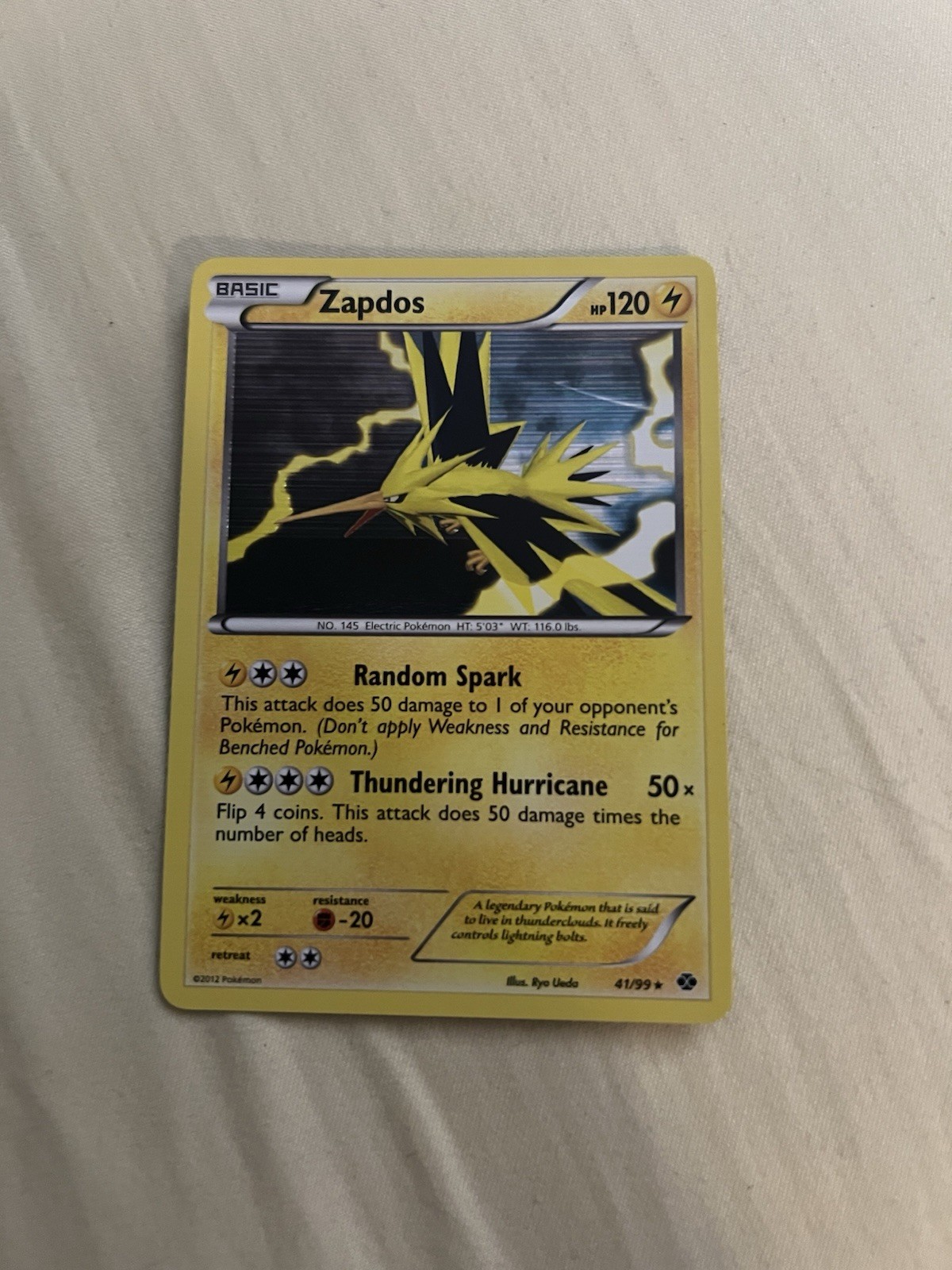 Pokemon TCG. Zapdos 41/99 Next Destinies Holo Rare (NEAR MINT) ⚡️