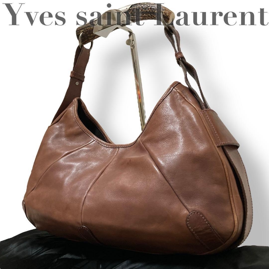 Borsa a tracolla vintage Yves Saint Laurent Mombasa in pelle marrone epoca Tom Ford