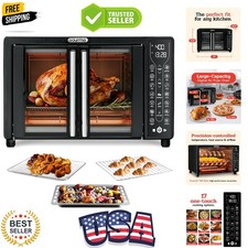 Toaster Oven Air Fryer Combo 17 cooking presets 1700W french door digital air...