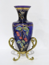 Fenton 1995 Connoisseur Collection Royal Purple Amphora Vase  Stand 434/890