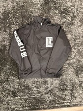 LA Clippers Basketball Club Windbreaker Jacket Black Clipper Nation Size Large
