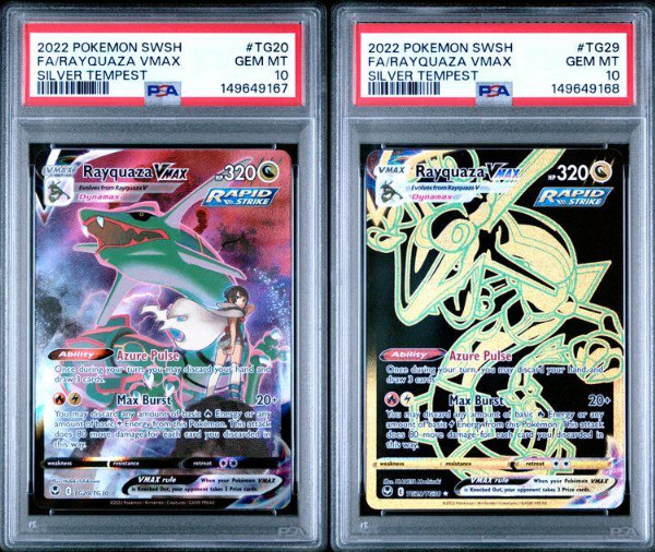 SEQUENTIAL PSA 10 RAYQUAZA VMAX TG20 TG29 SILVER TEMPEST SWORD & SHIELD POKEMON