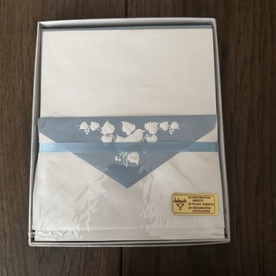 Vintage Ambassador Stationery Set NOS Bird Blue Paper Envelopes Kit
