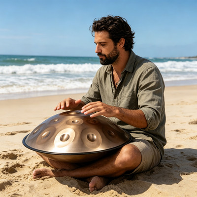 22Inch 440Hz D Minor 12 Notes Gold Handpan Drum Percussion Instrument