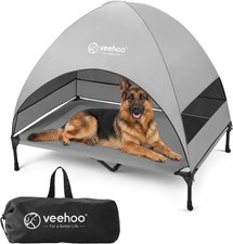 Outdoor Dog Bed with Canopy, Cooling Elevated Dog Shade for Outside  Portable