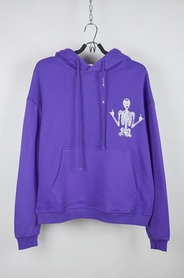 Heaven Can Wait Hoodie - Oversized Skeleton Print Streetwear - Größe S
