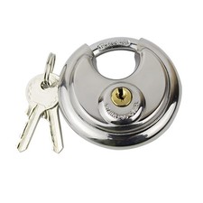 2Pcs Stainless Steel Discus Padlock Heavy Duty for Garage Door  Locker w/4 Keys